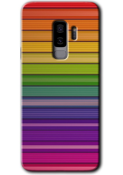 Bera Aksesuar Samsung Galaxy S9 Plus Kılıf Hd Desen Baskılı Arka Kapak - Colorful Lines