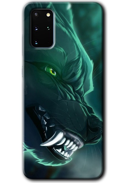 Samsung Galaxy S20 Plus Kılıf Hd Desen Baskılı Arka Kapak - Yeşil Kurt
