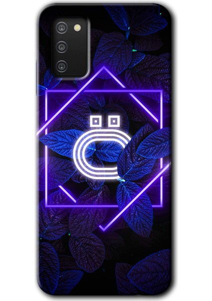 Samsung Galaxy A02S Kılıf Hd Desen Baskılı Arka Kapak - Dark Neon Yaprak Ö Harfi
