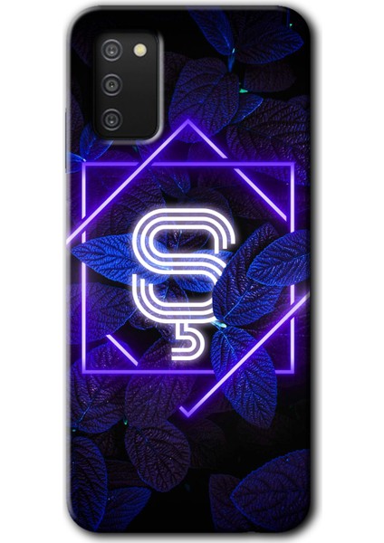 Samsung Galaxy A02S Kılıf Hd Desen Baskılı Arka Kapak - Dark Neon Yaprak Ş Harfi