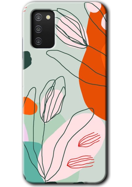 Samsung Galaxy A03S Kılıf Hd Desen Baskılı Arka Kapak - Vektör Çiçekler