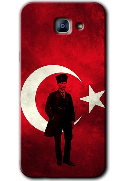 Samsung Galaxy A8 2016 Kılıf Hd Desen Baskılı Arka Kapak - Atatürk Bayrak