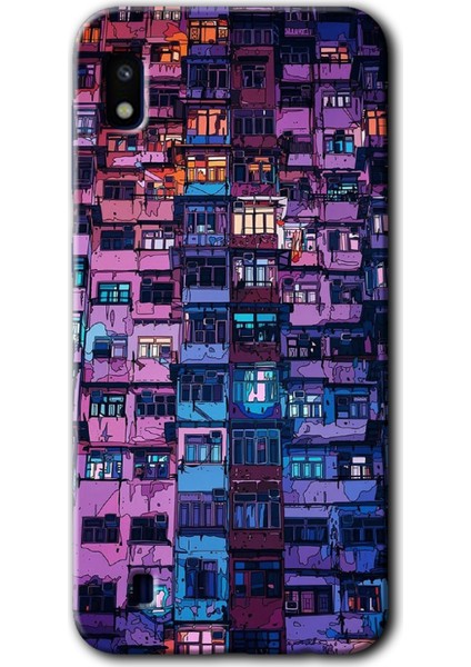 Samsung Galaxy A10 Kılıf Hd Desen Baskılı Arka Kapak - Şehir Görünümü