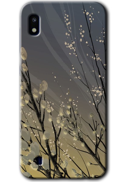 Samsung Galaxy A10 Kılıf Hd Desen Baskılı Arka Kapak - Branches Flowers