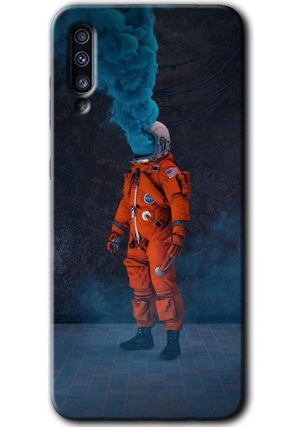 Samsung Galaxy A30S Kılıf Hd Desen Baskılı Arka Kapak - Smoke Astronot