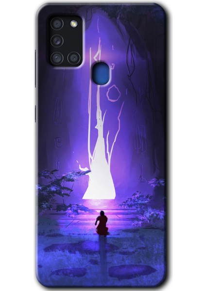 Samsung Galaxy A21S Kılıf Hd Desen Baskılı Arka Kapak - Wanderer Silhouette