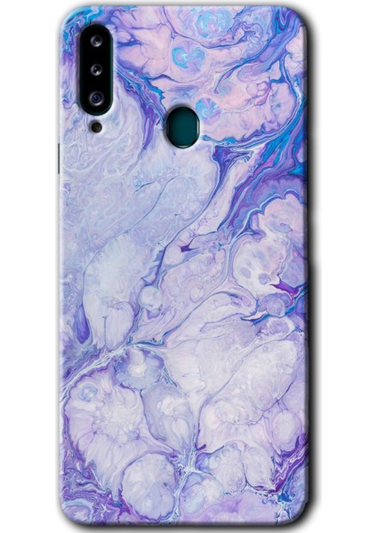 Samsung Galaxy A20S Kılıf Hd Desen Baskılı Arka Kapak - Spots Lilac