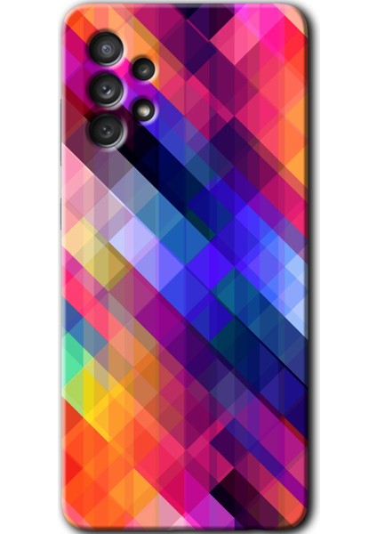 Samsung Galaxy A72 Kılıf Hd Desen Baskılı Arka Kapak - Multi Oblique