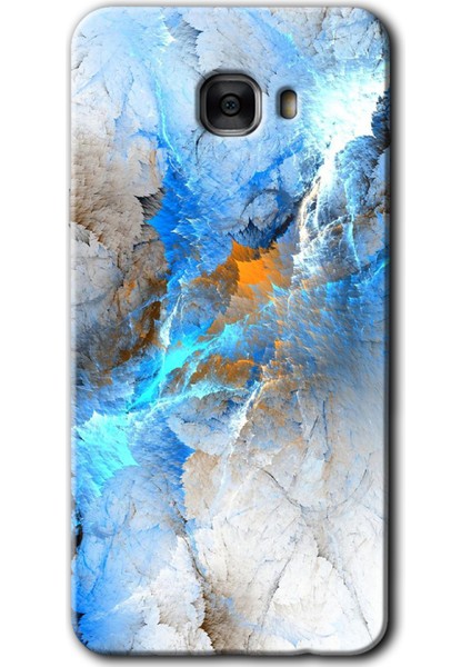 Samsung Galaxy C9 Pro Kılıf Hd Desen Baskılı Arka Kapak - Mavi Buzul