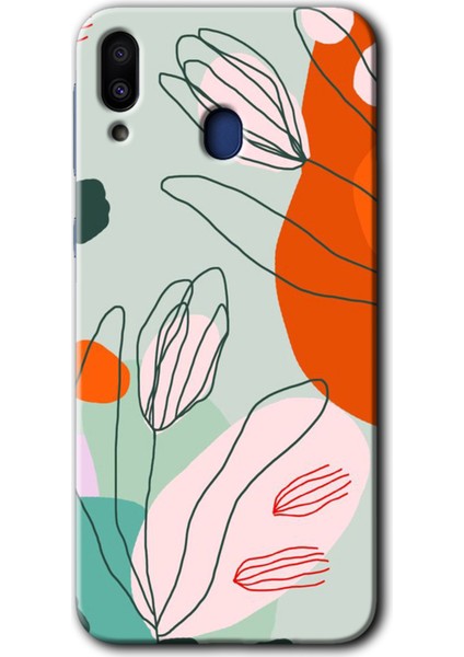 Samsung Galaxy M10 Kılıf Hd Desen Baskılı Arka Kapak - Vektör Çiçekler