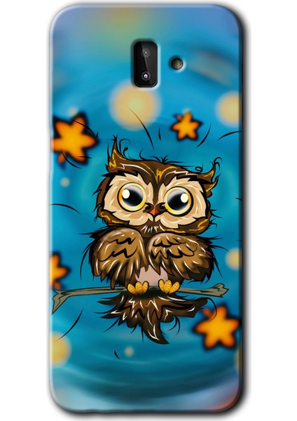 Samsung Galaxy J6 Plus Kılıf Hd Desen Baskılı Arka Kapak - Owl Bird Stars