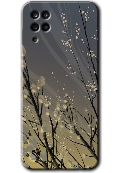 Samsung Galaxy M12 Kılıf Hd Desen Baskılı Arka Kapak - Branches Flowers
