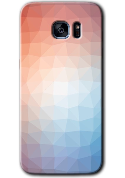 Samsung Galaxy S7 Edge Kılıf Hd Desen Baskılı Arka Kapak - Polygon Graident 3