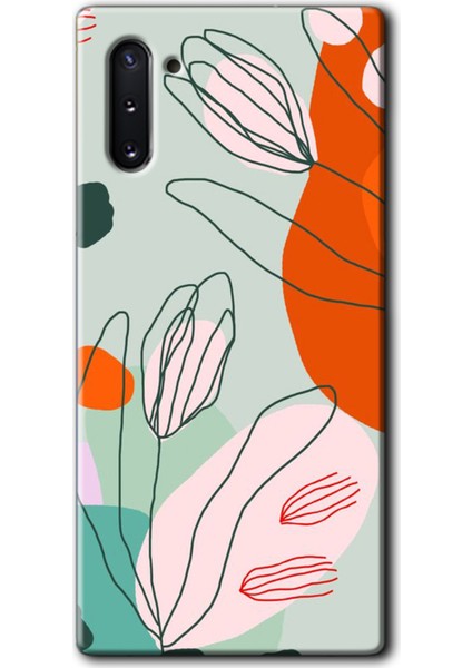 Samsung Galaxy Note 10 Kılıf Hd Desen Baskılı Arka Kapak - Vektör Çiçekler