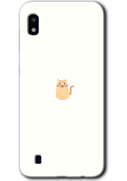 Samsung Galaxy A10 Kılıf Hd Desen Baskılı Arka Kapak - Cat Minimalism
