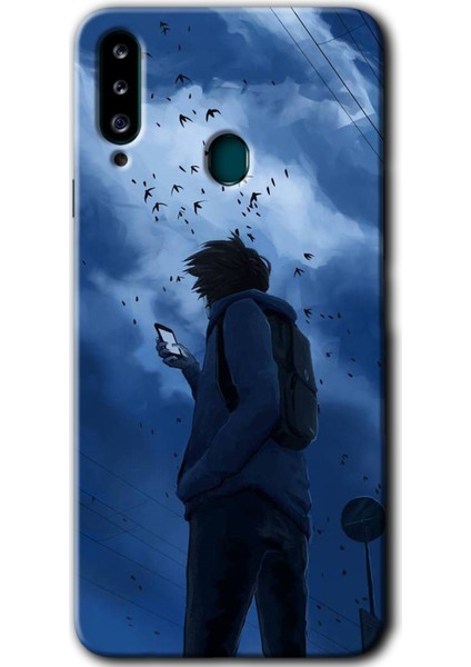 Samsung Galaxy A20S Kılıf Hd Desen Baskılı Arka Kapak - Sonbahar Yalnızlığı