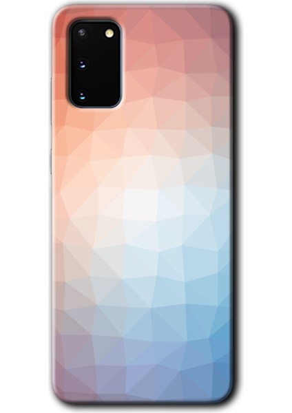 Samsung Galaxy S20 Kılıf Hd Desen Baskılı Arka Kapak - Polygon Graident 3