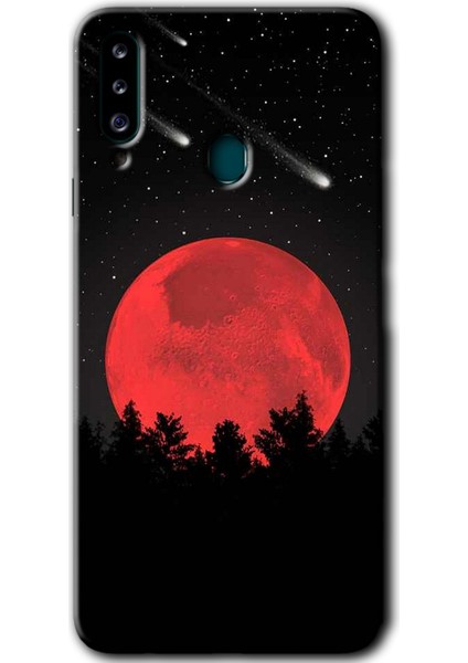 Samsung Galaxy A20S Kılıf Hd Desen Baskılı Arka Kapak - Kanlı Ay