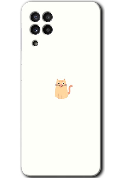 Samsung Galaxy A22 Kılıf Hd Desen Baskılı Arka Kapak - Cat Minimalism