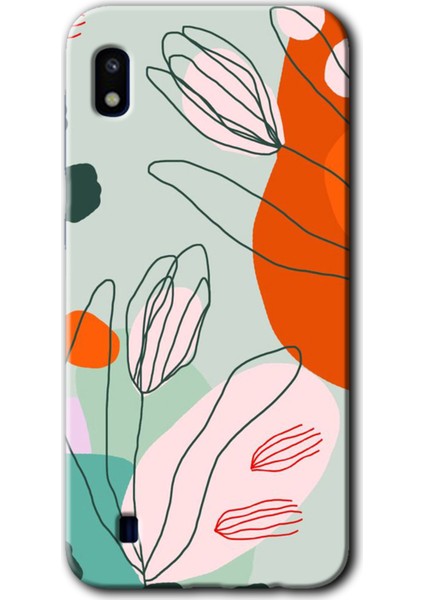 Samsung Galaxy A10 Kılıf Hd Desen Baskılı Arka Kapak - Vektör Çiçekler