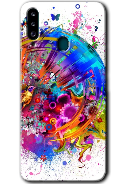 Samsung Galaxy A20S Kılıf Hd Desen Baskılı Arka Kapak - 4K Clock