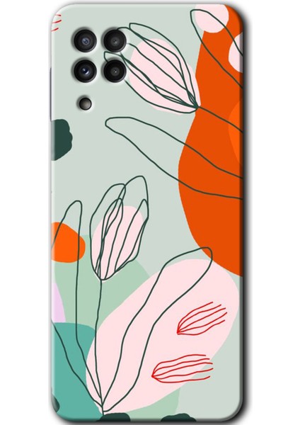 Samsung Galaxy A22 Kılıf Hd Desen Baskılı Arka Kapak - Vektör Çiçekler