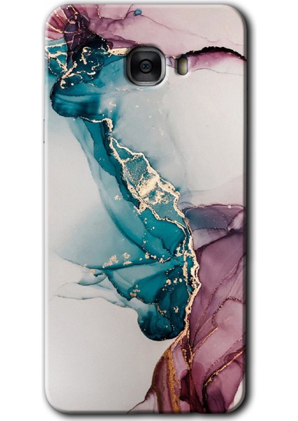 Samsung Galaxy C9 Pro Kılıf Hd Desen Baskılı Arka Kapak - Liquid Mermer