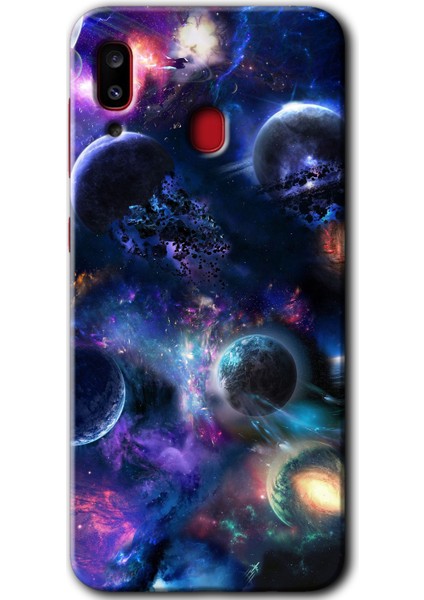 Samsung Galaxy A30 Kılıf Hd Desen Baskılı Arka Kapak - Gezegen Karışımı