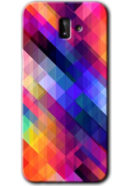 Samsung Galaxy J6 Plus Kılıf Hd Desen Baskılı Arka Kapak - Multi Oblique