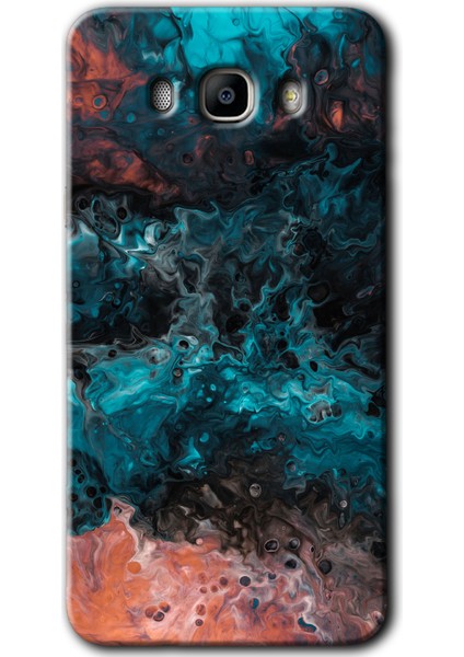Samsung Galaxy J7 2016 Kılıf Hd Desen Baskılı Arka Kapak - Liquid Colorfull
