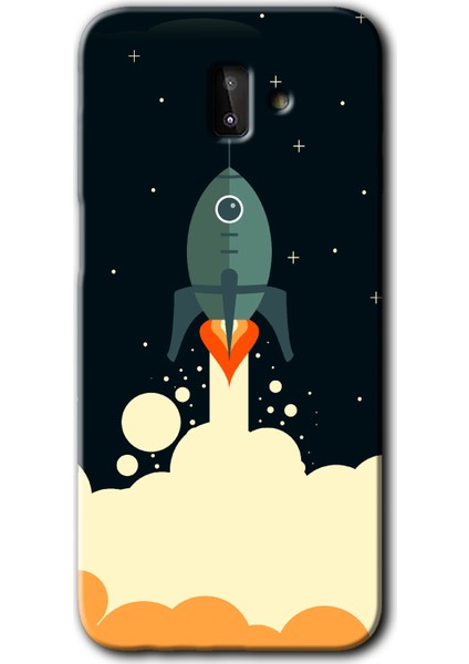 Samsung Galaxy J8 Kılıf Hd Desen Baskılı Arka Kapak - Space Smoke