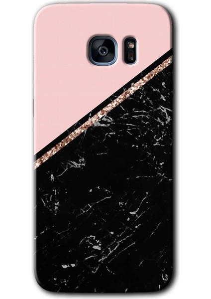 Samsung Galaxy S7 Edge Kılıf Hd Desen Baskılı Arka Kapak - Yarım Mermer