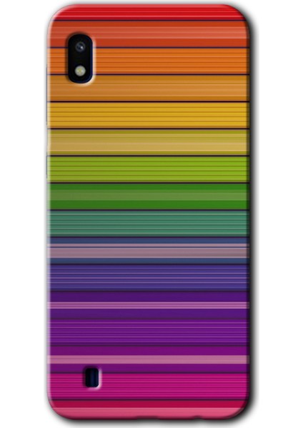 Samsung Galaxy A10 Kılıf Hd Desen Baskılı Arka Kapak - Colorful Lines