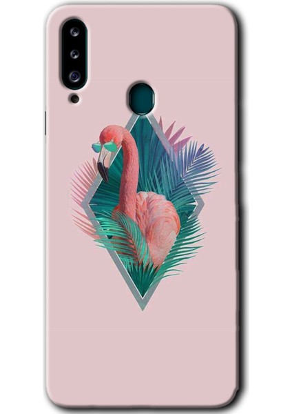 Samsung Galaxy A20S Kılıf Hd Desen Baskılı Arka Kapak - Flamingo