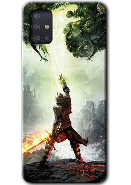 Samsung Galaxy A51 Kılıf Hd Desen Baskılı Arka Kapak - Dragon Hunter