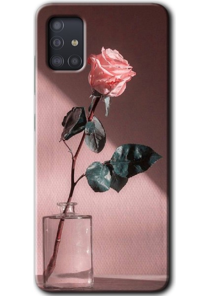 Samsung Galaxy A51 Kılıf Hd Desen Baskılı Arka Kapak - Retro Gül