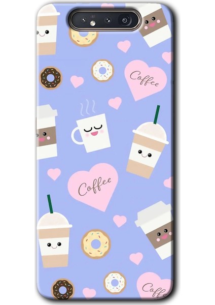 Samsung Galaxy A80 Kılıf Hd Desen Baskılı Arka Kapak - Coffee Cake
