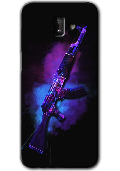 Samsung Galaxy J8 Kılıf Hd Desen Baskılı Arka Kapak - Ak