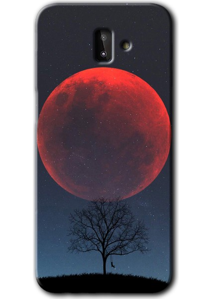 Samsung Galaxy J6 Plus Kılıf Hd Desen Baskılı Arka Kapak - Kanlı Ay