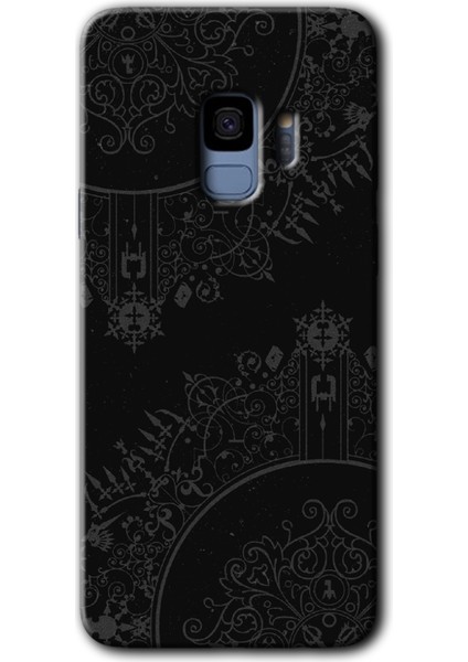 Samsung Galaxy S9 Kılıf Hd Desen Baskılı Arka Kapak - Siyah Mandala