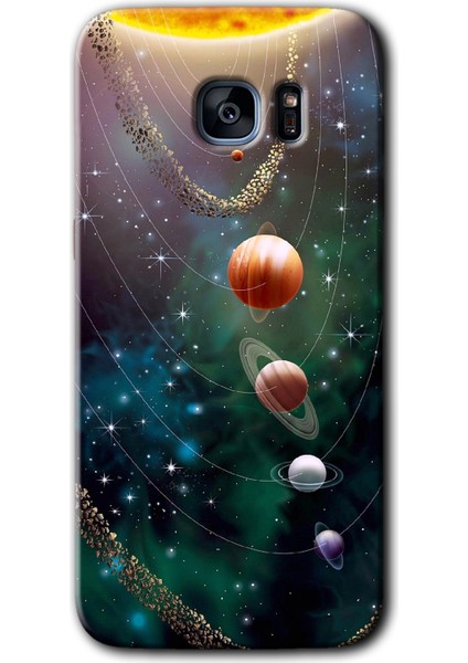 Samsung Galaxy S7 Edge Kılıf Hd Desen Baskılı Arka Kapak - Cosmos