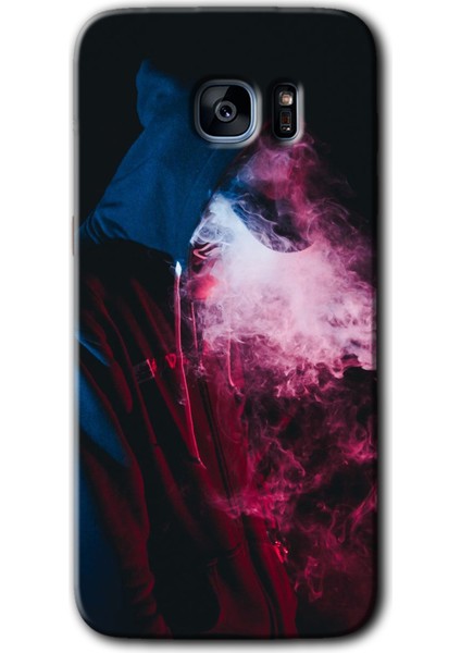Samsung Galaxy S7 Edge Kılıf Hd Desen Baskılı Arka Kapak - Smoke-Man