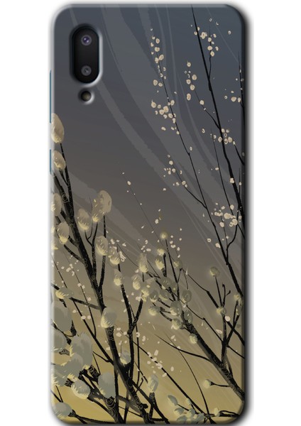Samsung Galaxy A02 Kılıf Hd Desen Baskılı Arka Kapak - Branches Flowers