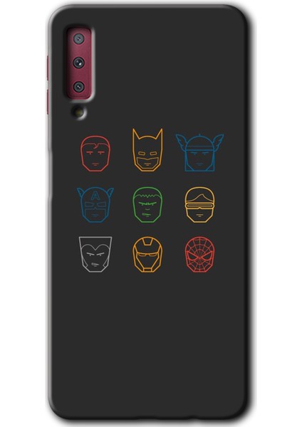 Samsung Galaxy A7 2018 Kılıf Hd Desen Baskılı Arka Kapak - Avengers Minimalism