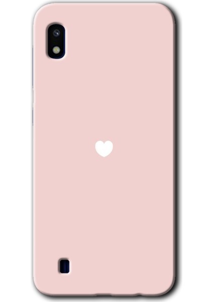 Samsung Galaxy A10 Kılıf Hd Desen Baskılı Arka Kapak - Sade Kalp
