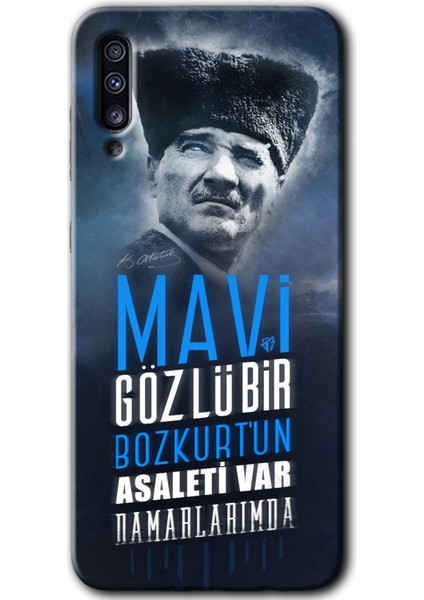 Samsung Galaxy A70 Kılıf Hd Desen Baskılı Arka Kapak - Bozkurt Atatürk