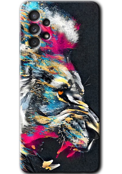 Samsung Galaxy A73 Kılıf Hd Desen Baskılı Arka Kapak - Colorfull Aslan