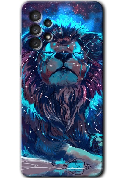 Samsung Galaxy A13 Kılıf Hd Desen Baskılı Arka Kapak - Neon Aslan