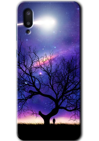 Samsung Galaxy A02 Kılıf Hd Desen Baskılı Arka Kapak - Uzay Silüet