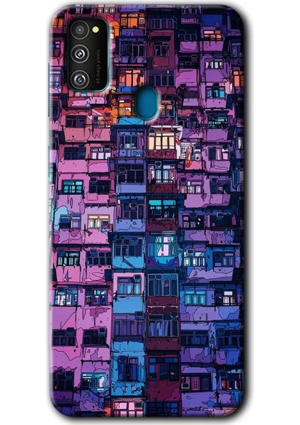 Samsung Galaxy M21 Kılıf Hd Desen Baskılı Arka Kapak - Şehir Görünümü